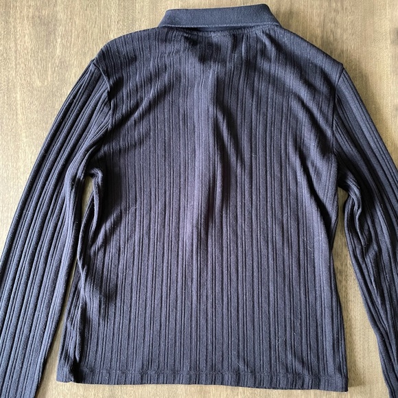 Black Collared Button Down Long Sleeve - Picture 4 of 4